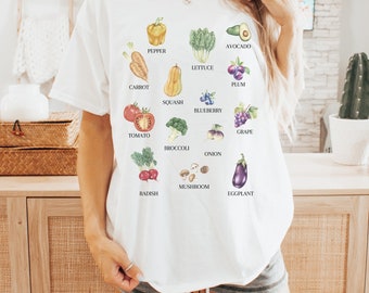 Vegetable Shirt Farmers Market Shirt Homestead Shirt Homeschool Mom Shirt Farmer Shirt Cottage Core Shirt Farm Shirt Farmer Shirt Fruit Tee