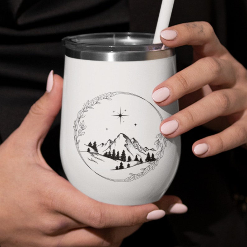 Night Court Full Wrap Chill Wine Tumbler Night Court Acotar Gifts Acotar Merch Acotar Wine Glass Night Court Wine Glass Cassian Azriel SJM image 1