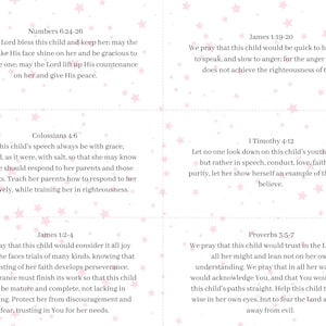 Bendiciones para niña, estrellas rosas, versículos bíblicos, oraciones, actividad para baby shower, descarga instantánea, regalo para baby shower, bendición para padres