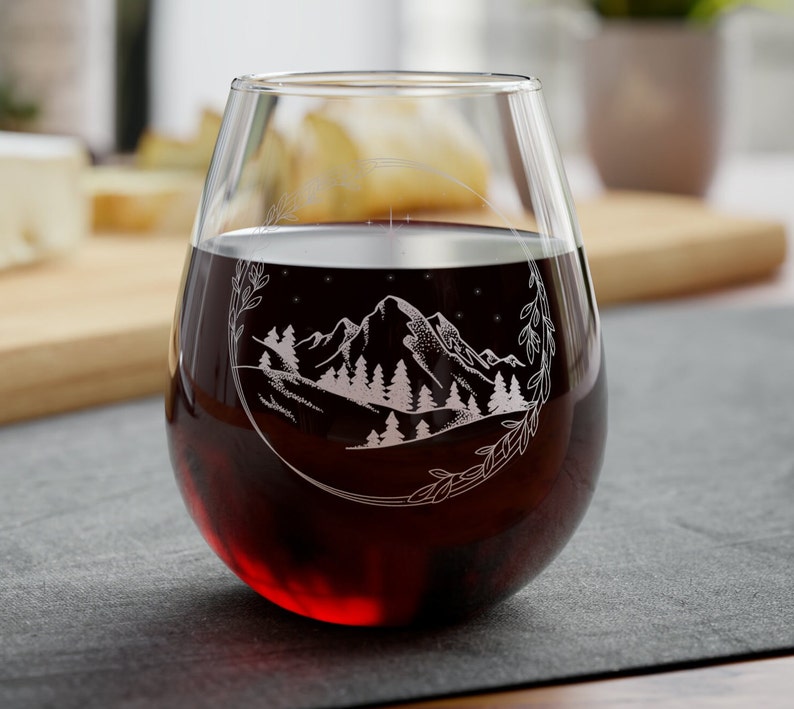 Night Court Acotar Gifts Acotar Merch Acotar Wine Glass Night Court Wine Glass Prythian High Courts Stemless Wine Glass image 2