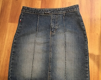 Vintage 90s Tommy Hilfiger denim skirt High Waist Skirt Denim blue jean pencil Skirt 90s skirt high waisted skirt denim size 28