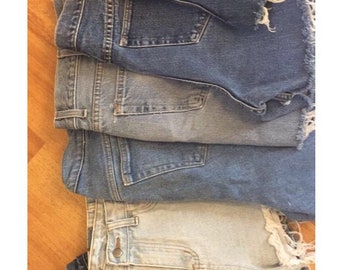 vintage high waisted jean shorts / cut off ALL SIZES, All brands, High Rise plus size sale xxs xs s m l xl plus High waist shorts women Sale