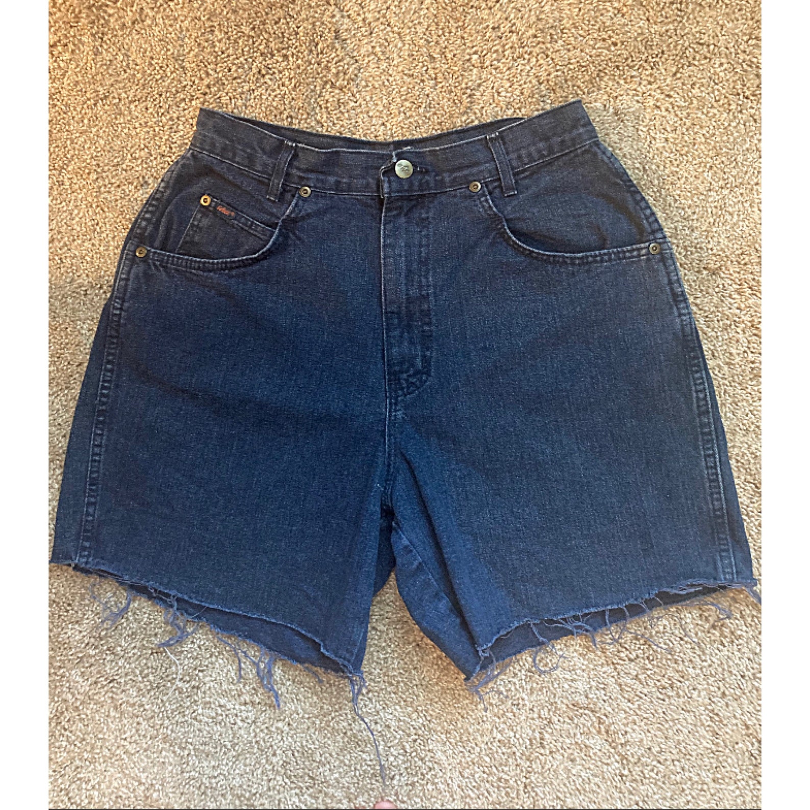 High Rise Double Pocket Vintage Denim Shorts