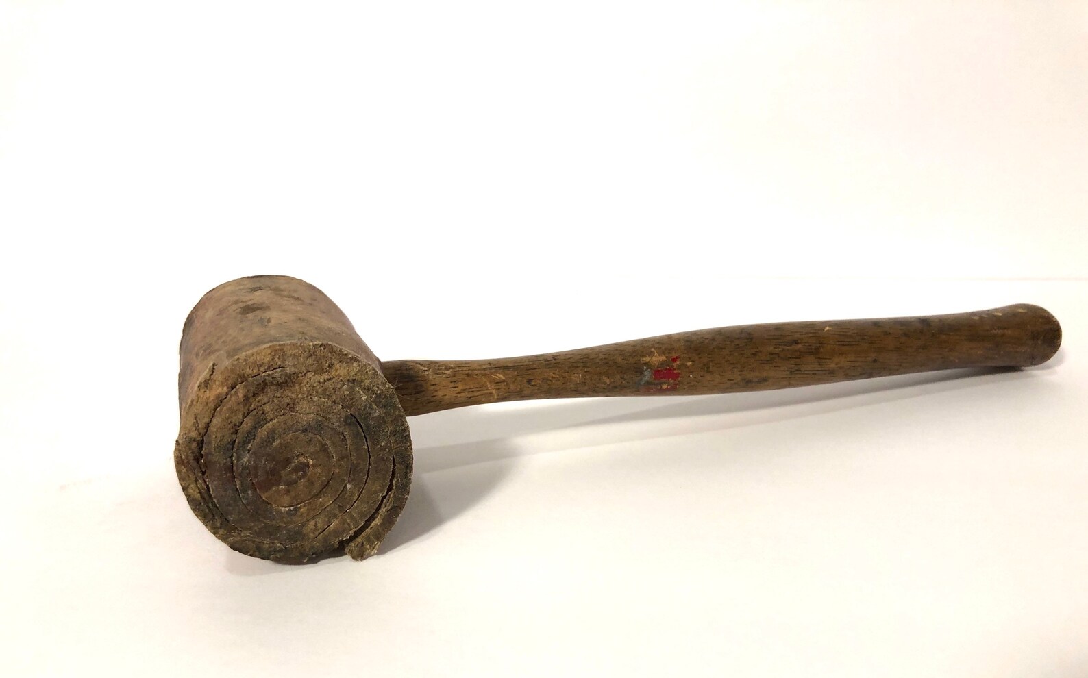 Antique Rolled Leather Mallet With Wood Handle Etsy