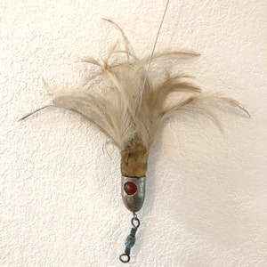 Vintage Lead Head Fishing Lure Jig With Feathers Tackle -  Canada