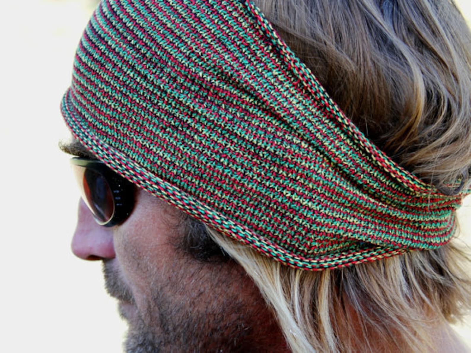 REGULAR Width Mens Rasta Knit Headband Mens Hippie Headband Etsy