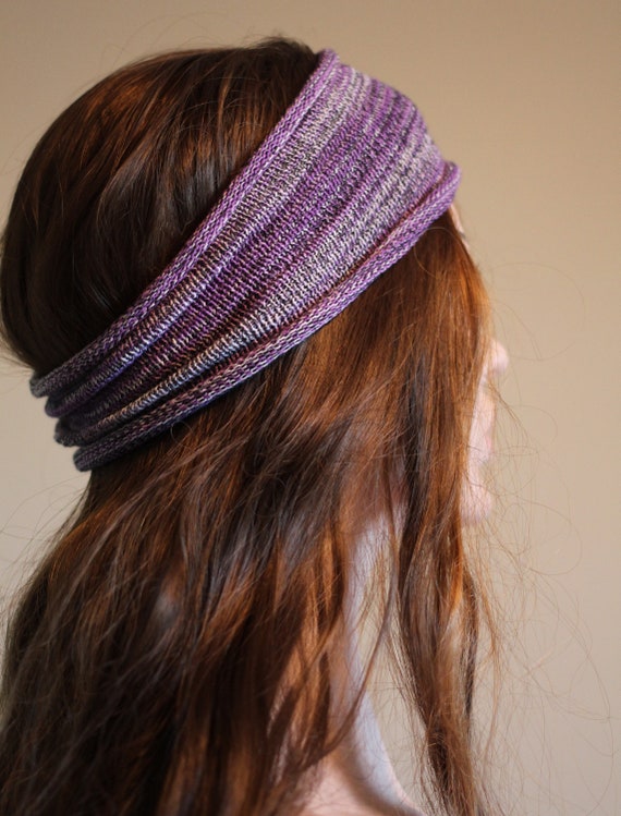 Handmade purple knitted headbands Dreadwrap Hairband for dreads Dread headband