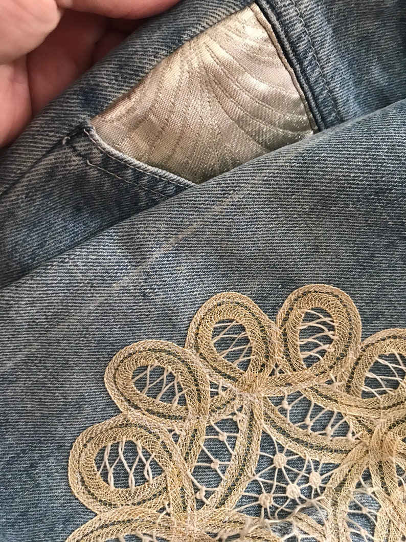 Festival Clothing for Women Denim Embellished Skirt Boho Grunge Skirts Australia Upcycled Denim Skirt Summer Mini Skirt 90s Style