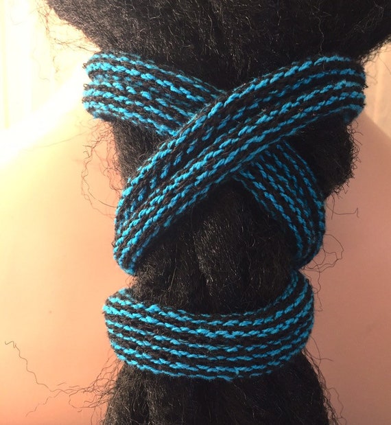 Turquoise And Black Dread Bands For Men Dreadlock Hair Etsy