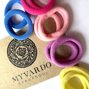 Bulk Pack Kids Small School Hair Elastics, Snag Free Single Hair Bands for Dreads or Thin / Short Hair, Childrens Pony Tail Holders