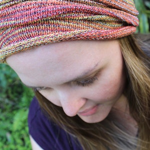 BRETT Sunrise-pannband, Rött Gult Orange Dreadlock-pannband, Yoga-pannband, Dreadband, Stickat pannband, Svettband, Herrpannband, Dreads Tube