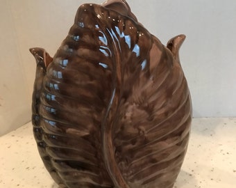 Vintage Signed Stangl Pottery Leaf Vase