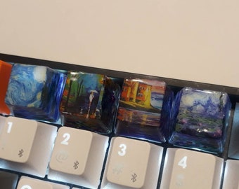 Artisan Keycaps - ESC key - oem profile -  Paintings Edition! Van Gogh, Rainy Day, Monet, Bay- FREE UK Shipping