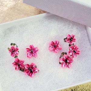 Cherry Blossom / Sakura stud earrings Unique gift image 1