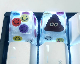 Artisan Keycaps - ESC key - oem and sa profile -  Smile - Poop - Emoji Edition! - FREE UK Shipping