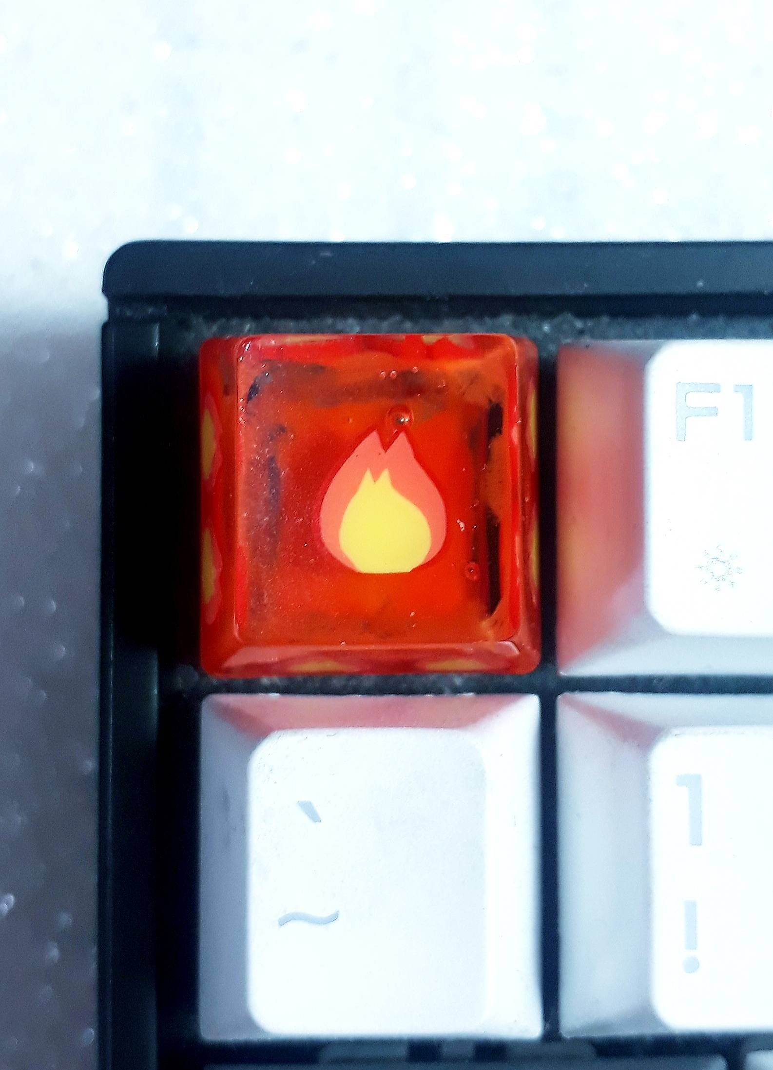 Colour Changing Artisan Keycap - Fiery Flames - ESC Key - Oem and Sa ...