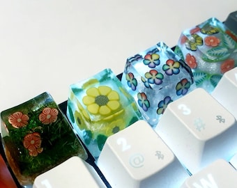 Artisan Keycaps - ESC key - oem and sa profile -  Flowers Edition! Sunflowers, Red Flowers, Multicolour, Spring  - FREE UK Shipping