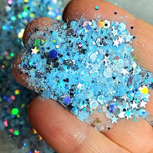 10 Gramm Frosty Stars Glitter Mix - leuchtet im Dunkeln! - perfekt für DIY und Bastelarbeiten! -