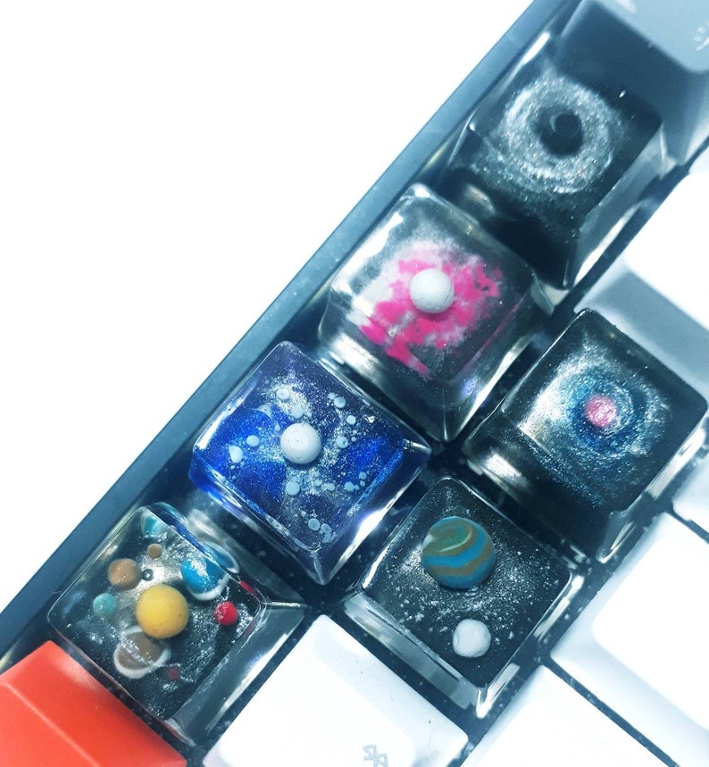 Artisan Keycaps - ESC key - Oem and Sa profile - Glow in Dark, Nebula, Galaxy, Milky Way, Earth, Black Hole- FREE UK Shipping 