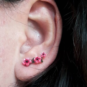 Cherry Blossom / Sakura stud earrings Unique gift image 3