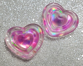 Sparkly hearts stud earrings - Unique gift - Perfect for Valentine's day-