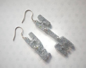 Pronom Il/Lui pendent boucles d’oreilles - Mots et lettres - Cadeau personnalisé unique -