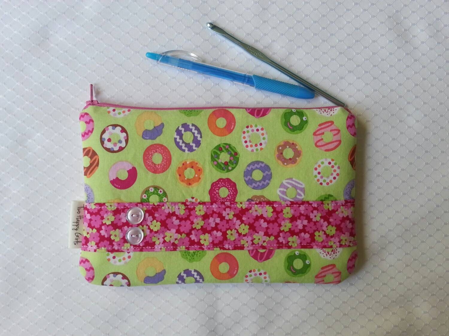 zip pouch pen or pencil pouch organizer travel pouch donut | Etsy