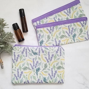 Lavender and Thyme, Small Essential Oil Bag, Travel Case, Oil Case, Organizer, zip pouch - Made to Order