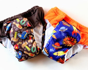 2 Reusable Cloth Potty Training Pants - Heavy Wetter Pull ups for Overnight use