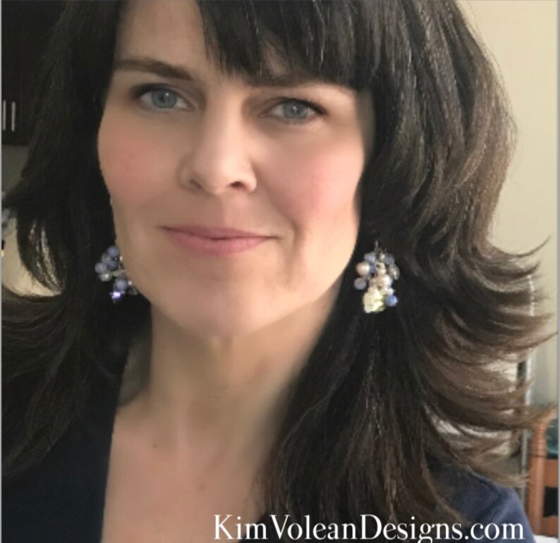 Periwinkle shell and pearl earrings