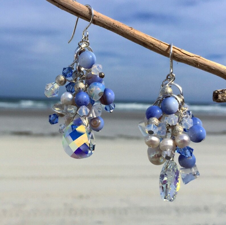 Periwinkle shell and pearl earrings