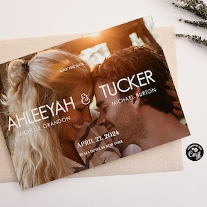 DIY Digital Template | Printable Save The Date | Save The Date Wedding | Save The Date With Photo | Classic Vintage Save The Date Card