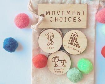 Montessori Movement Break Choice Tokens | Autism ADHD Regulation Tool