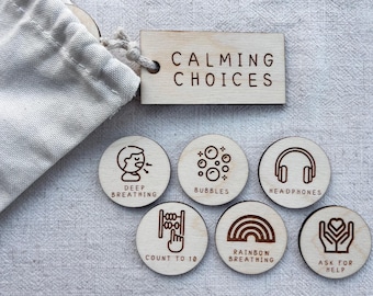Montessori Calm Down Choice Tokens | Autism ADHD Regulation Tool