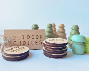 Montessori Outdoor Activity Choice Tokens | Autism ADHD Visual Choice Tool