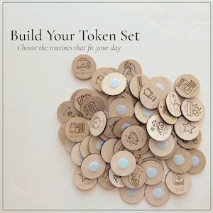 Engraved Wooden Routine Tokens | Visual Schedule, Autism, ADHD Support