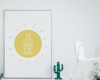 You Are My Sunshine Sign | Sun Nursery | Nursery Shelf Decor | My Only Sunshine | Printable Sign | Boho Nursery Wall Decor