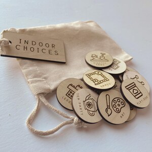 Montessori Wooden Activity Choice Tokens | Autism ADHD Screen-Free Play (6 Tokens) image 3