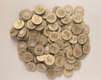 Engraved Wooden Routine Tokens | Visual Schedule, Autism, ADHD Support