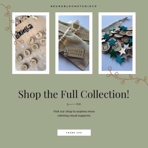 May include: Wooden educational tools with various icons, including stars and circles, are displayed. The text "BRIELLA" is visible, along with the words "OUTDOOR CHOICES" and "QUIET CHOICES". The image also includes the text "Shop the Full Collection!"