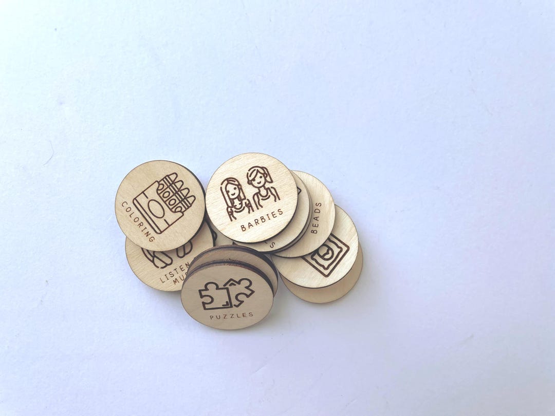Replacement Visual Schedule Tokens | Extra Wooden Routine Tokens ...