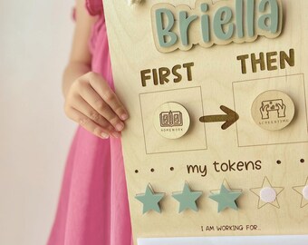 Personalized First-Then Visual Schedule Board: Montessori Homeschool Tool