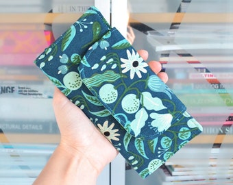 Rifle Paper Co Wallet, Teal Bifold Wallet for Women, Slim Wallet for Phone, Floral Wallet With Snap, Long Wallet, Credit Card Wallet for Her