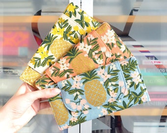Rifle Paper Co Wallet With Snap, Blue Wallet for Phone, Pineapple Gift for Mom, Credit Card Wallet for Teen, Gold Bifold Wallet for Women