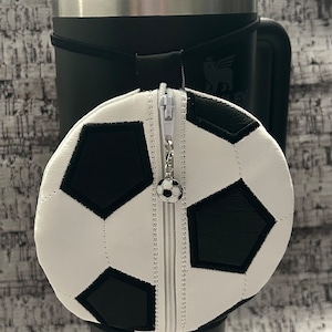 Tumbler Zipper Bag/Pouch, Soccer Ball, Soccer Ball Charm, Stanley Cup, Handmade