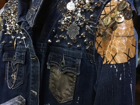 snakeskin denim jacket
