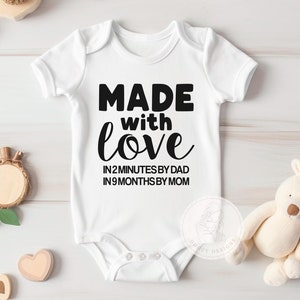 Made With Love Bodysuit, Newborn Boy or Girl Coming Home Outfit, Hospital Take Home Outift, Funny Newborn Baby Gift