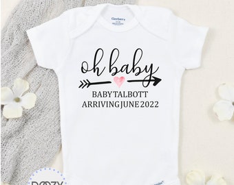 Personalized Pregnancy Announcement Onesies ®, Pregnancy Reveal to Grandparents Husband Family, Oh Baby Shirts