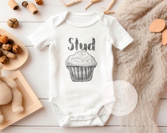 Stud Muffin Shirt Baby Boy, Stud Muffin Bodysuit, Funny Baby Boy Gifts, Food Baby Clothes, Newborn Boy Outfit, Toddler Boy Clothes