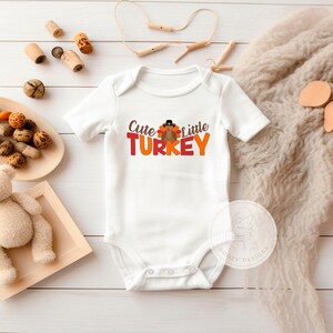 Turkey Bodysuit, Cute Little Turkey, Thanksgiving Baby Outfit, Little Turkey Shirt, Fall Baby Girl or Boy Outfit
